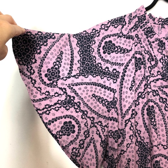 NWT Ichi Harva Shirt Dress Size Large Lavender Navy Print - Picture 4 of 7